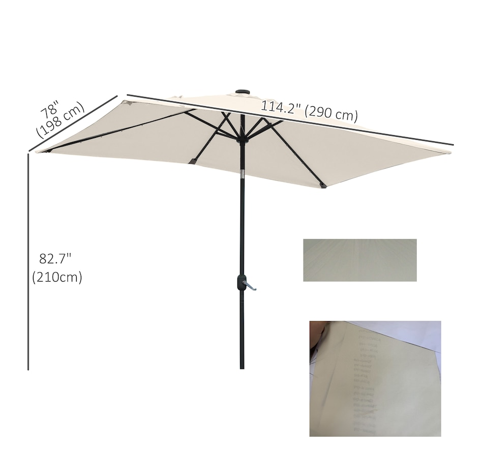 Image 923147_ALTMORE2.jpg, Product 923-147 / Price $114.99, Outsunny 6' x 10' Patio Umbrella with 22 LED Solar Lights and Tilt from Outsunny on TSC.ca's Home & Garden department