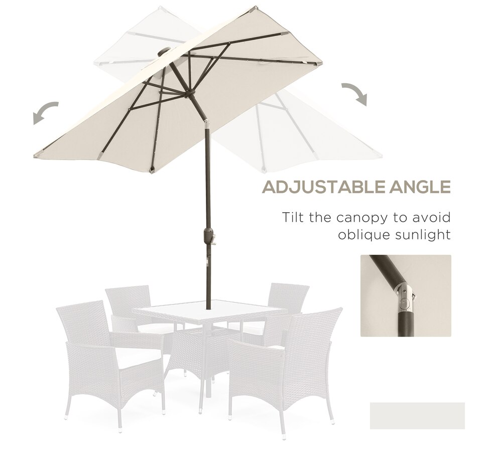 Image 923147_ALTMORE4.jpg, Product 923-147 / Price $114.99, Outsunny 6' x 10' Patio Umbrella with 22 LED Solar Lights and Tilt from Outsunny on TSC.ca's Home & Garden department
