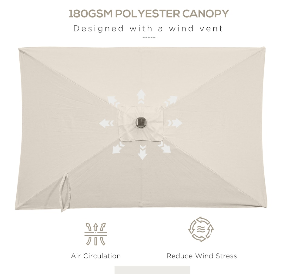 Image 923147_ALTMORE5.jpg, Product 923-147 / Price $114.99, Outsunny 6' x 10' Patio Umbrella with 22 LED Solar Lights and Tilt from Outsunny on TSC.ca's Home & Garden department