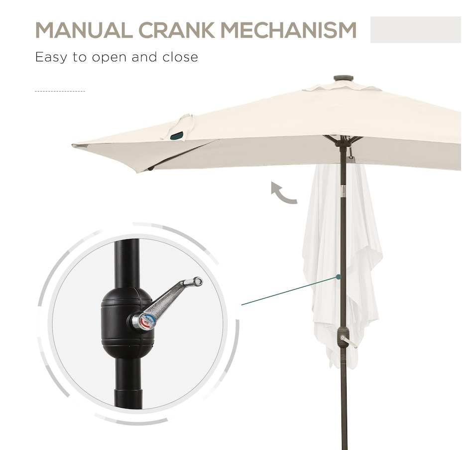 Image 923147_ALTMORE6.jpg, Product 923-147 / Price $114.99, Outsunny 6' x 10' Patio Umbrella with 22 LED Solar Lights and Tilt from Outsunny on TSC.ca's Home & Garden department