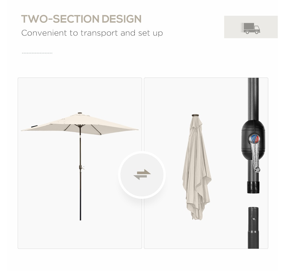 Image 923147_ALTMORE7.jpg, Product 923-147 / Price $114.99, Outsunny 6' x 10' Patio Umbrella with 22 LED Solar Lights and Tilt from Outsunny on TSC.ca's Home & Garden department