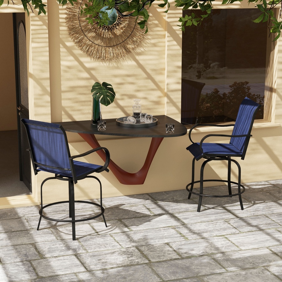 Image 923149_ALTMORE1.jpg, Product 923-149 / Price $189.99, Outsunny Outdoor Bar Stools Set of 2 w/ Armrests, Bar Height Chairs, Navy from Outsunny on TSC.ca's Home & Garden department