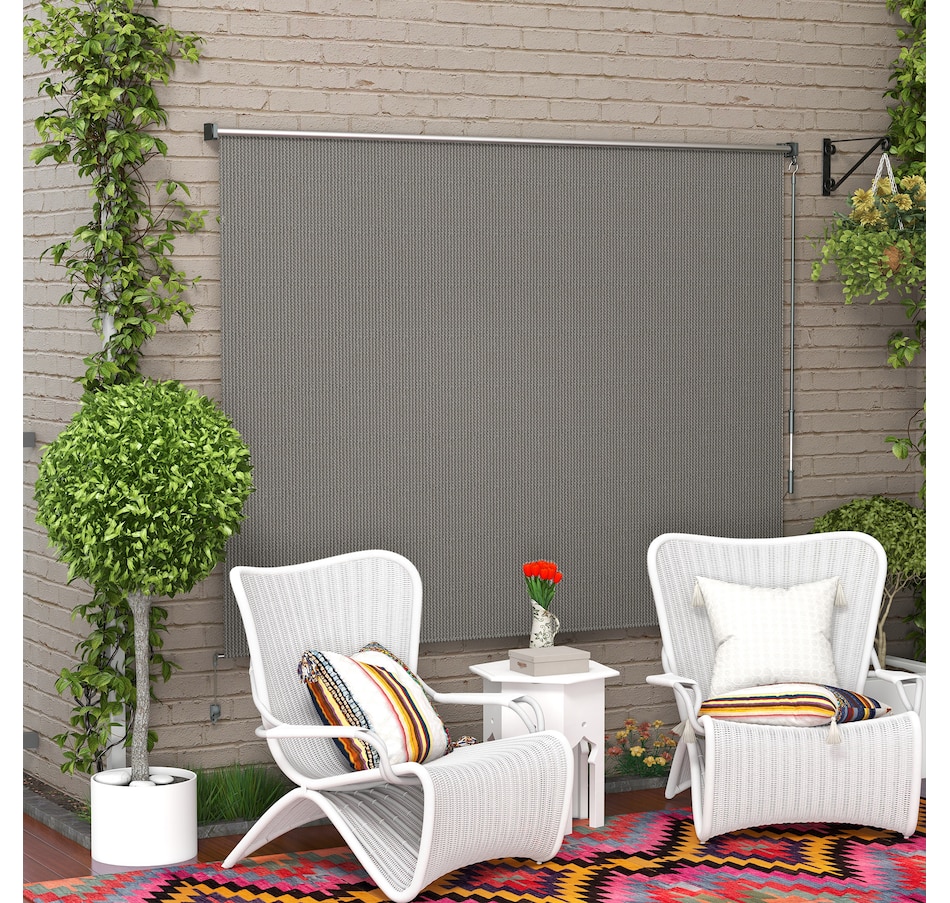 Image 923157_ALTMORE1.jpg, Product 923-157 / Price $139.99, Outsunny Outdoor Roller Shade, 8' x 6' Patio Door Blinds, Light Grey from Outsunny on TSC.ca's Home & Garden department