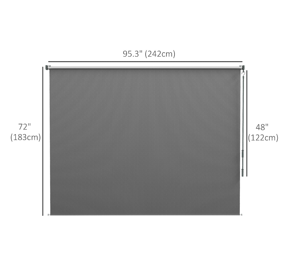 Image 923157_ALTMORE2.jpg, Product 923-157 / Price $139.99, Outsunny Outdoor Roller Shade, 8' x 6' Patio Door Blinds, Light Grey from Outsunny on TSC.ca's Home & Garden department