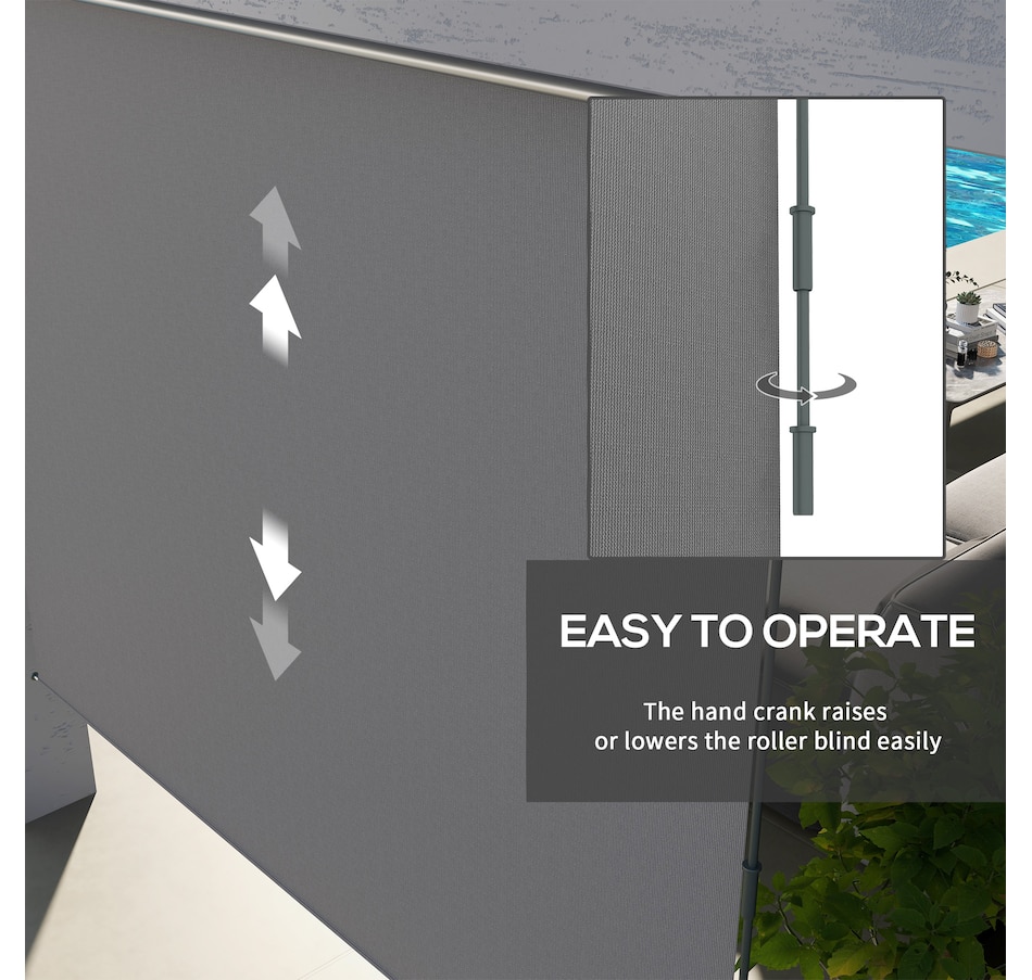 Image 923157_ALTMORE5.jpg, Product 923-157 / Price $139.99, Outsunny Outdoor Roller Shade, 8' x 6' Patio Door Blinds, Light Grey from Outsunny on TSC.ca's Home & Garden department