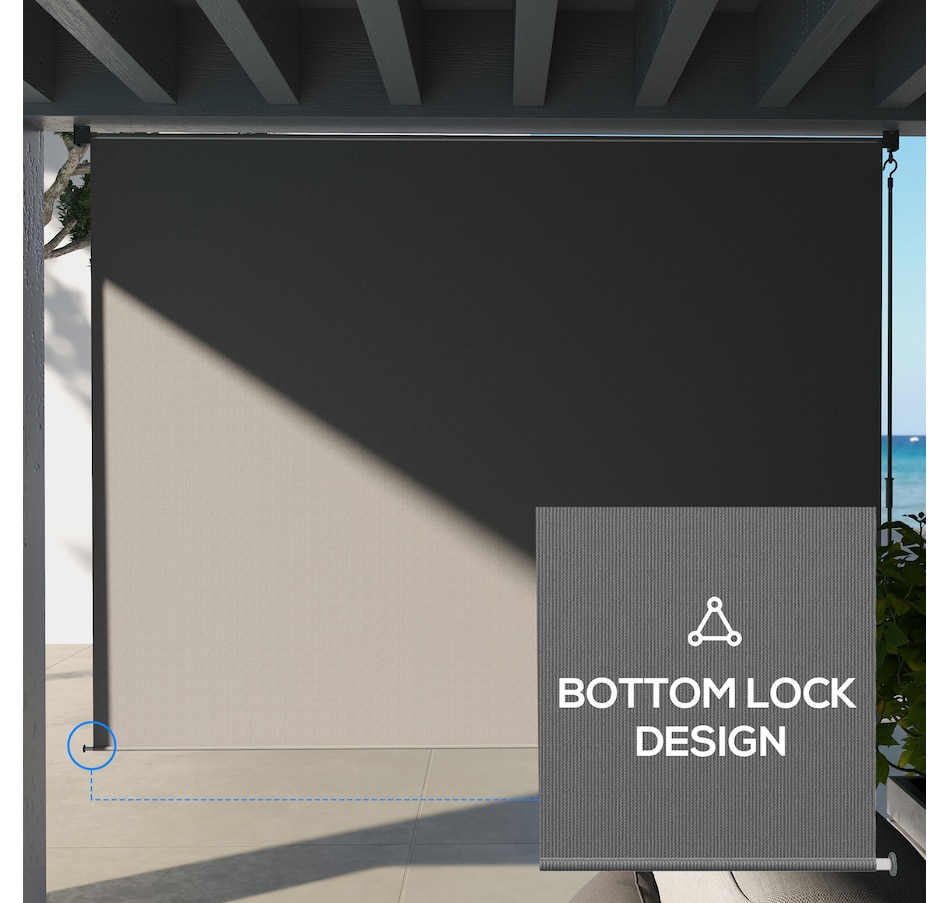 Image 923157_ALTMORE6.jpg, Product 923-157 / Price $139.99, Outsunny Outdoor Roller Shade, 8' x 6' Patio Door Blinds, Light Grey from Outsunny on TSC.ca's Home & Garden department