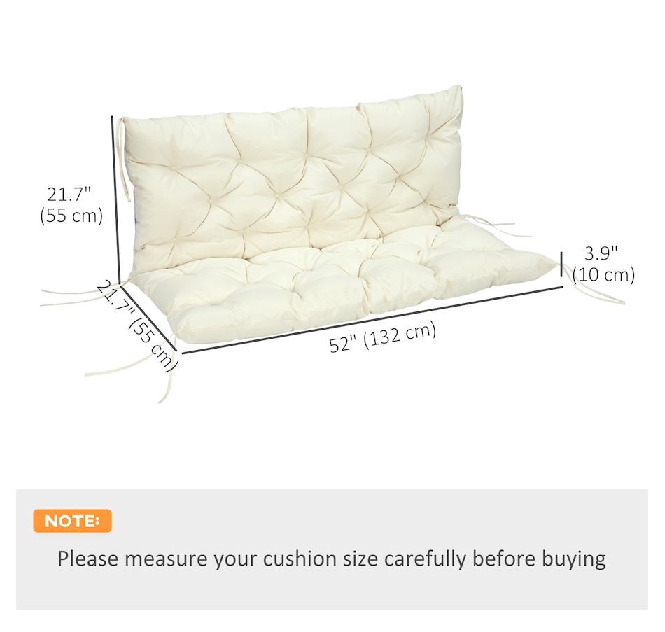 Image 923158_ALTMORE2.jpg, Product 923-158 / Price $62.99, Outsunny 2 Seater Garden Bench Cushions, 3.9 Inch Thick Outdoor Soft Pad from Outsunny on TSC.ca's Home & Garden department