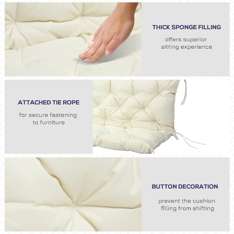 Image 923158_ALTMORE5.jpg, Product 923-158 / Price $69.99, Outsunny 2 Seater Garden Bench Cushions, 3.9 Inch Thick Outdoor Soft Pad from Outsunny on TSC.ca's Home & Garden department
