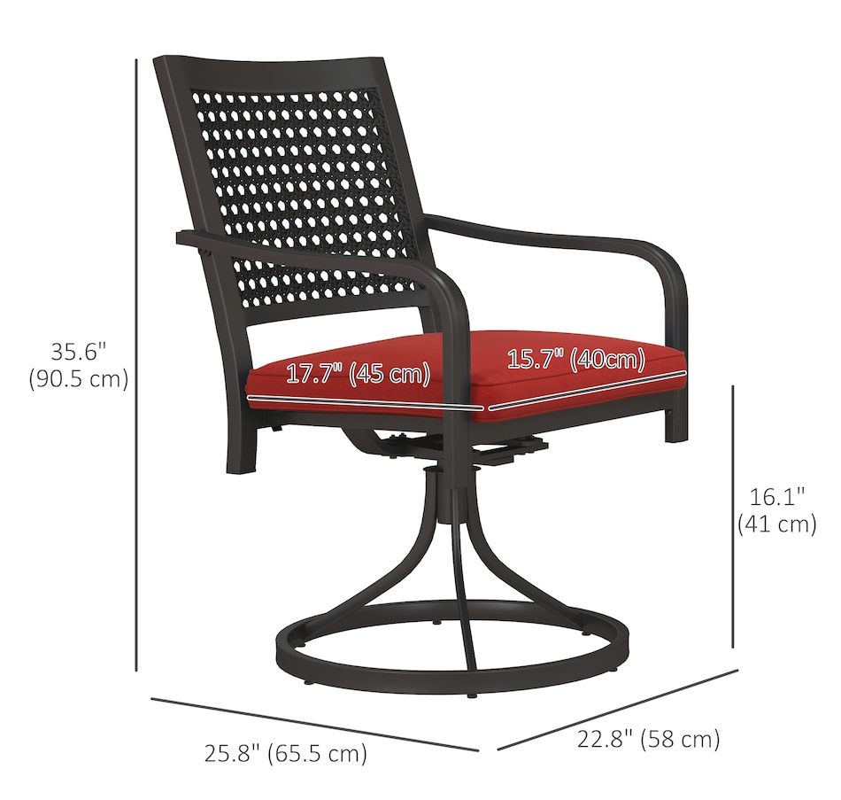 Image 923160_ALTMORE2.jpg, Product 923-160 / Price $269.99, Outsunny 2 Pieces Patio Swivel Chairs with Cushion from Outsunny on TSC.ca's Home & Garden department