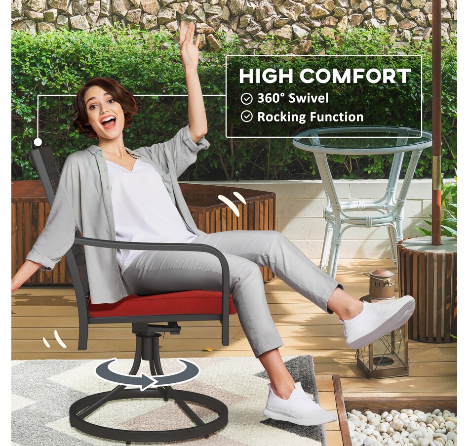 Image 923160_ALTMORE3.jpg, Product 923-160 / Price $269.99, Outsunny 2 Pieces Patio Swivel Chairs with Cushion from Outsunny on TSC.ca's Home & Garden department