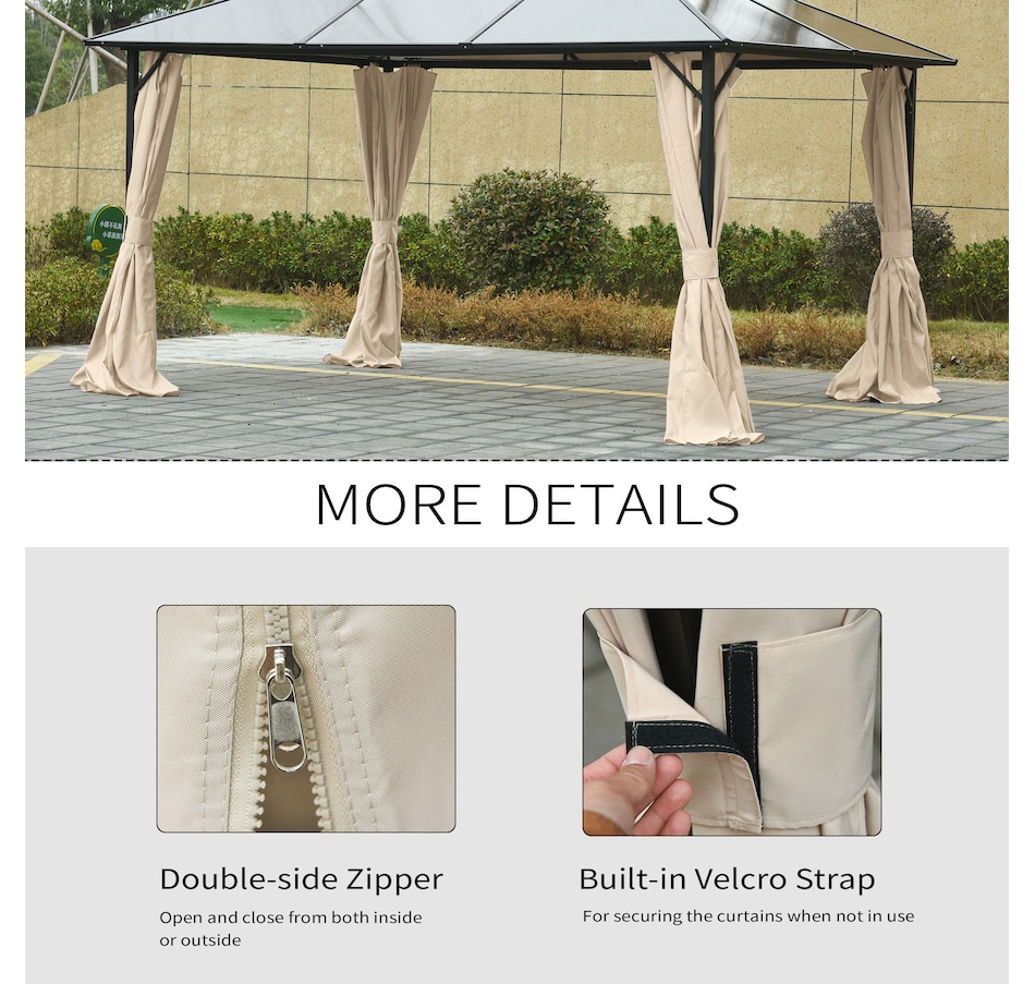 Image 923165_ALTMORE4.jpg, Product 923-165 / Price $94.99, Outsunny 10' x 13' Universal Gazebo Curtains, 4 Panels, Beige from Outsunny on TSC.ca's Home & Garden department