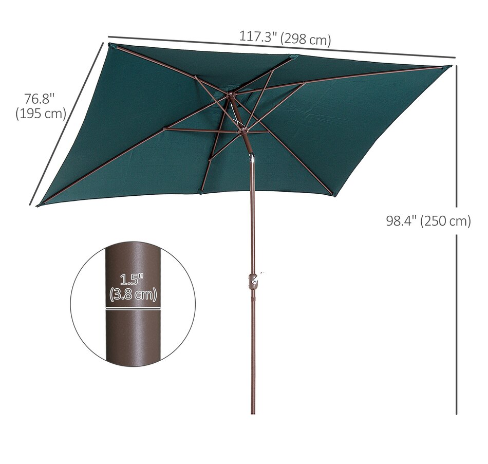 Image 923183_ALTMORE2.jpg, Product 923-183 / Price $84.99, Outsunny Patio Umbrella Garden Market Parasol with Crank Dark Green from Outsunny on TSC.ca's Home & Garden department