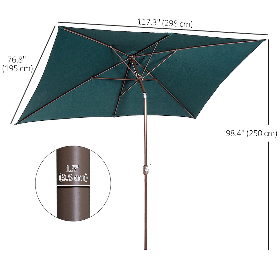 Image 923183_ALTMORE2.jpg, Product 923-183 / Price $74.99, Outsunny Patio Umbrella Garden Market Parasol with Crank Dark Green from Outsunny on TSC.ca's Home & Garden department