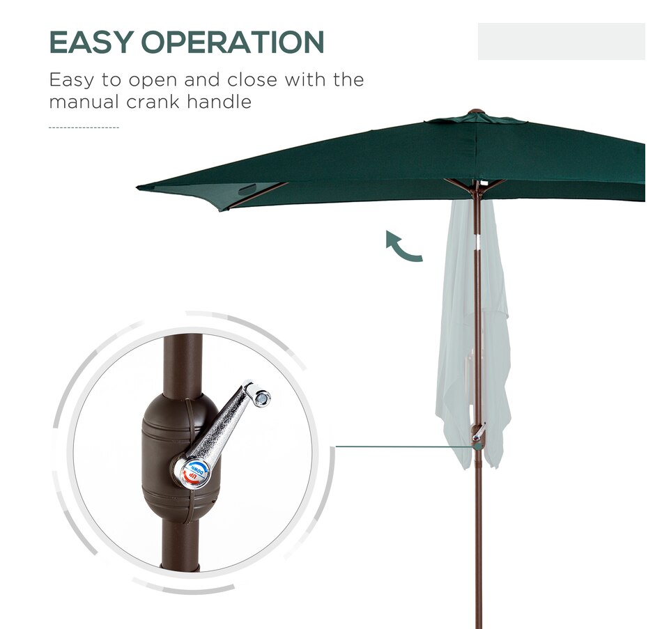 Image 923183_ALTMORE3.jpg, Product 923-183 / Price $84.99, Outsunny Patio Umbrella Garden Market Parasol with Crank Dark Green from Outsunny on TSC.ca's Home & Garden department