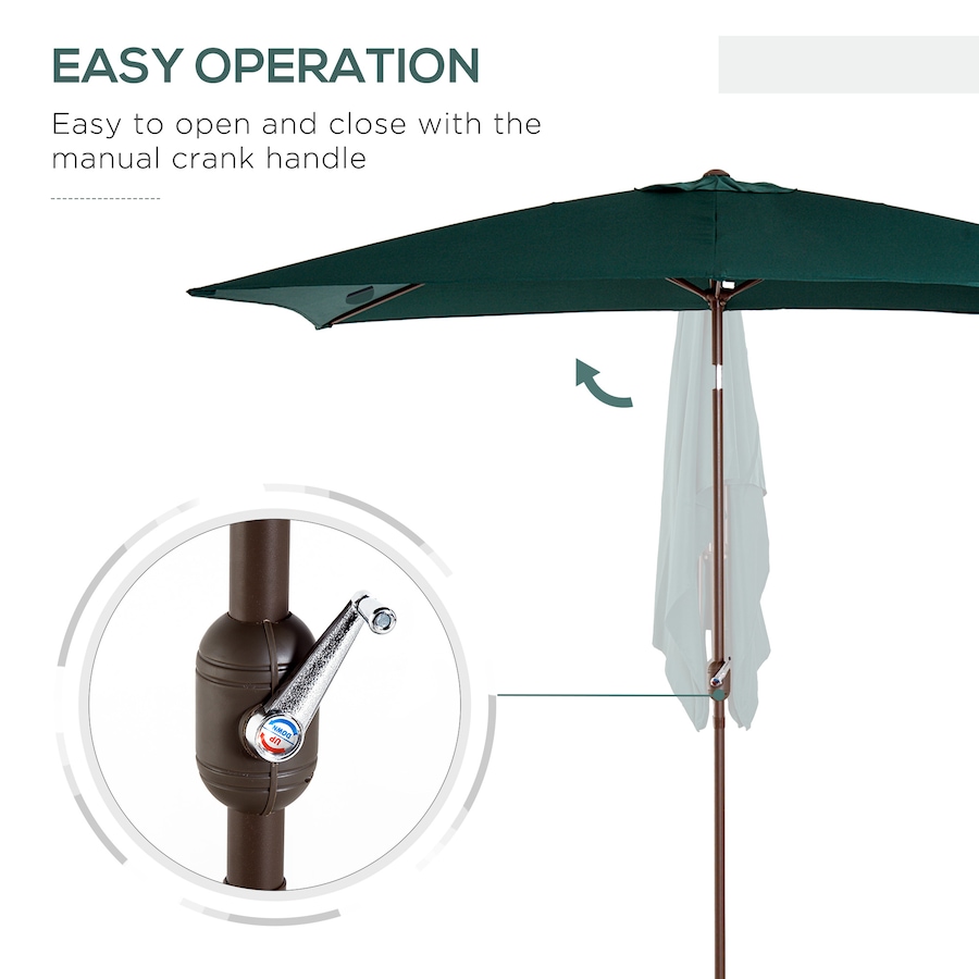 Image 923183_ALTMORE3.jpg, Product 923-183 / Price $74.99, Outsunny Patio Umbrella Garden Market Parasol with Crank Dark Green from Outsunny on TSC.ca's Home & Garden department