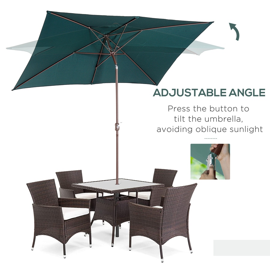 Image 923183_ALTMORE4.jpg, Product 923-183 / Price $74.99, Outsunny Patio Umbrella Garden Market Parasol with Crank Dark Green from Outsunny on TSC.ca's Home & Garden department