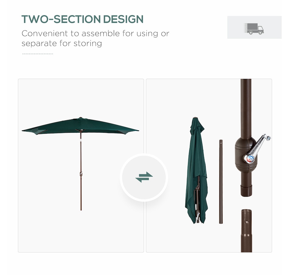 Image 923183_ALTMORE6.jpg, Product 923-183 / Price $84.99, Outsunny Patio Umbrella Garden Market Parasol with Crank Dark Green from Outsunny on TSC.ca's Home & Garden department