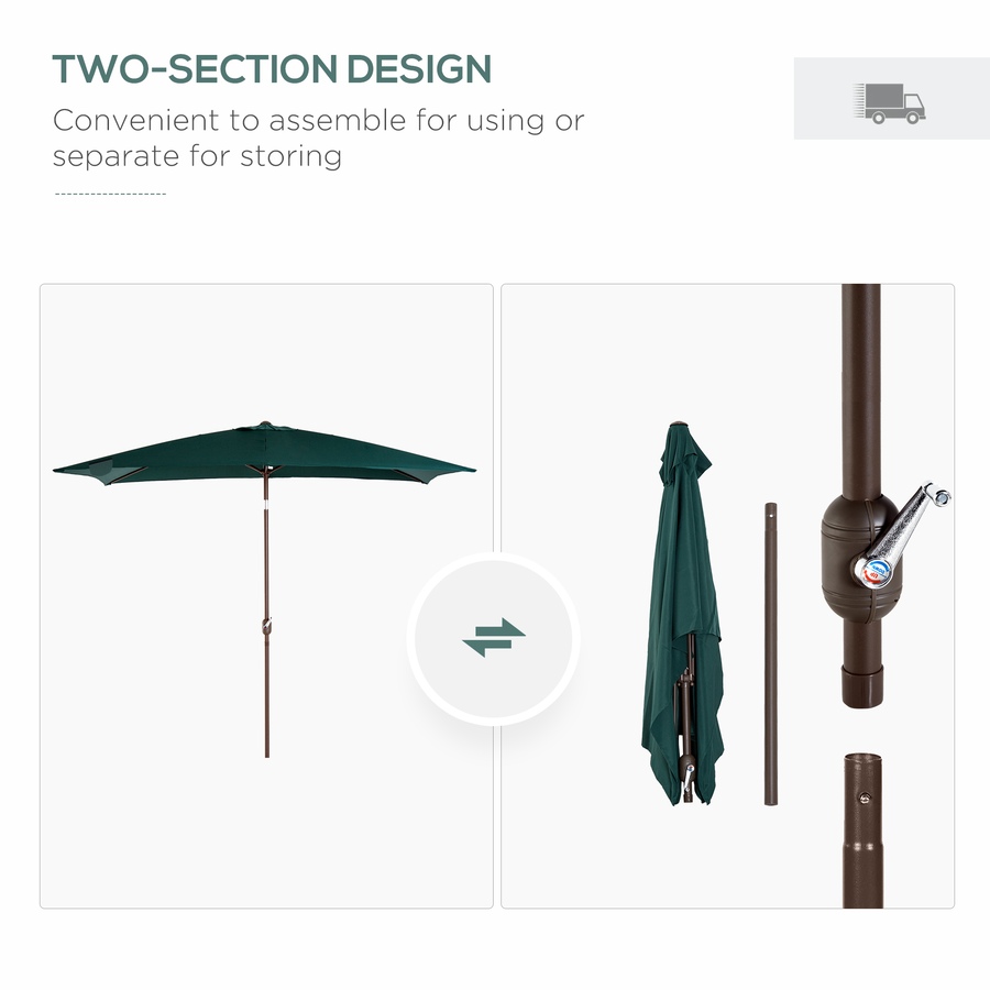 Image 923183_ALTMORE6.jpg, Product 923-183 / Price $74.99, Outsunny Patio Umbrella Garden Market Parasol with Crank Dark Green from Outsunny on TSC.ca's Home & Garden department