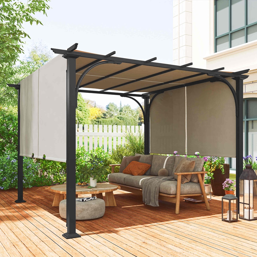 Image 923185_ALTMORE1.jpg, Product 923-185 / Price $319.99, Outsunny 10' x 10' Outdoor Pergola Patio Gazebo Canopy, Beige from Outsunny on TSC.ca's Home & Garden department