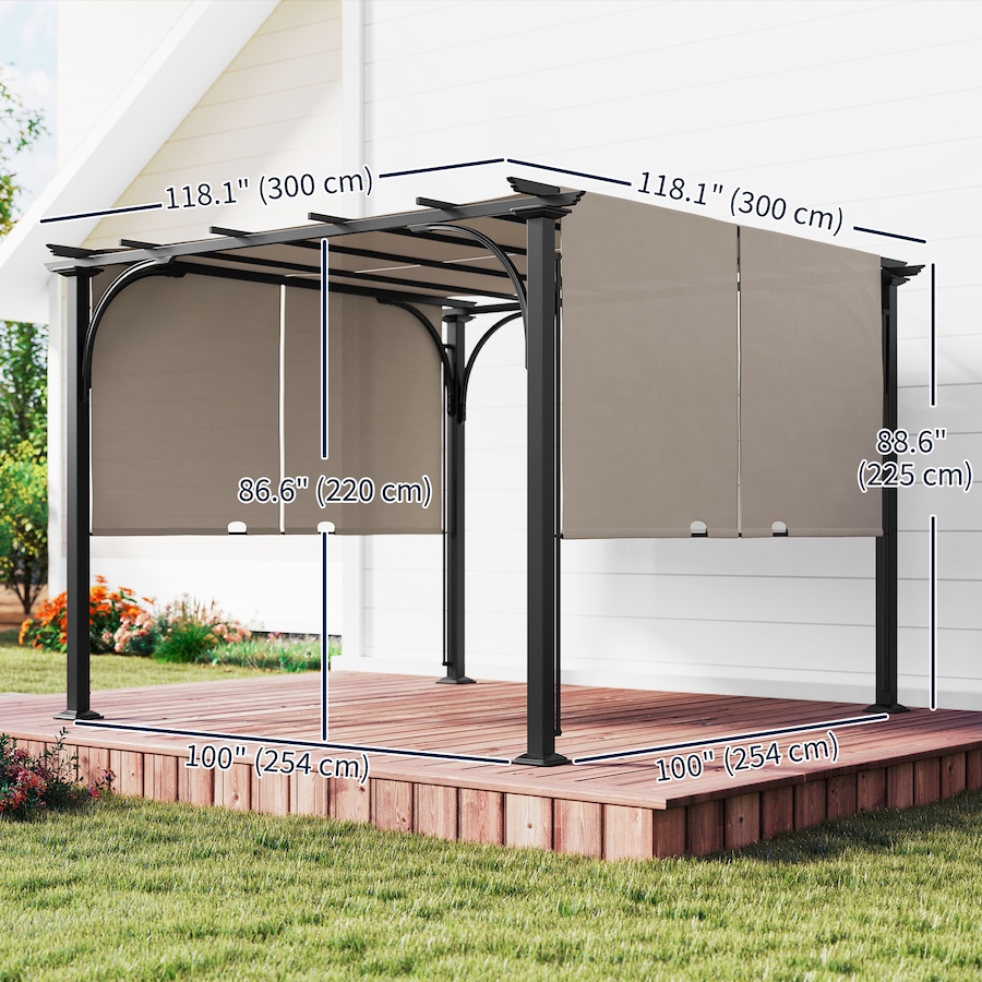 Image 923185_ALTMORE2.jpg, Product 923-185 / Price $319.99, Outsunny 10' x 10' Outdoor Pergola Patio Gazebo Canopy, Beige from Outsunny on TSC.ca's Home & Garden department