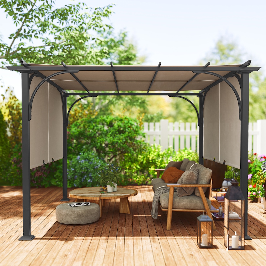 Image 923185_ALTMORE6.jpg, Product 923-185 / Price $319.99, Outsunny 10' x 10' Outdoor Pergola Patio Gazebo Canopy, Beige from Outsunny on TSC.ca's Home & Garden department