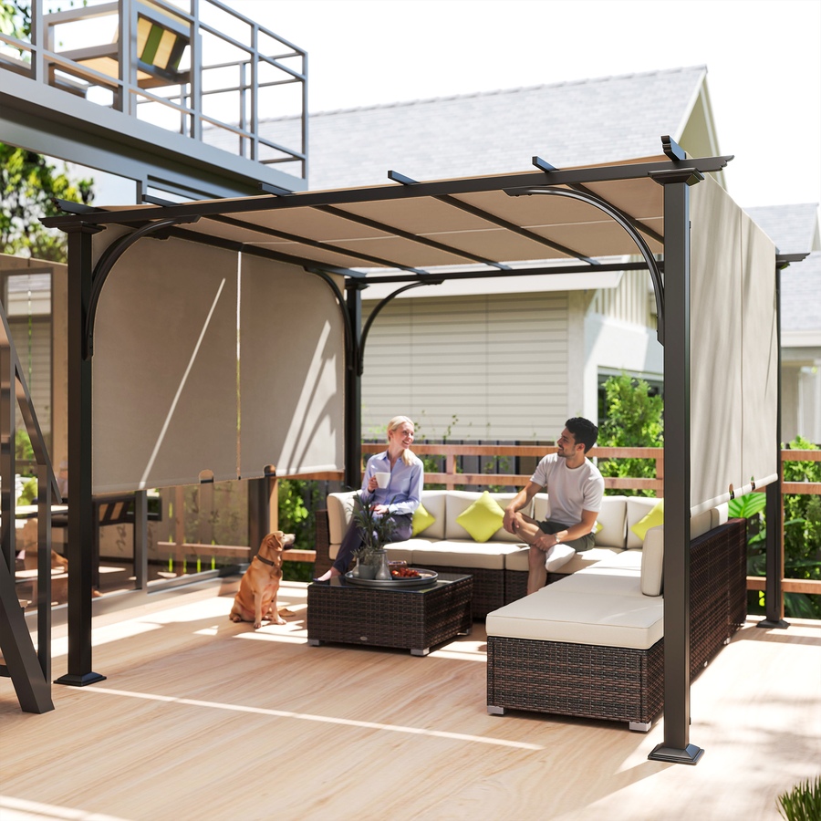 Image 923185_ALTMORE7.jpg, Product 923-185 / Price $319.99, Outsunny 10' x 10' Outdoor Pergola Patio Gazebo Canopy, Beige from Outsunny on TSC.ca's Home & Garden department