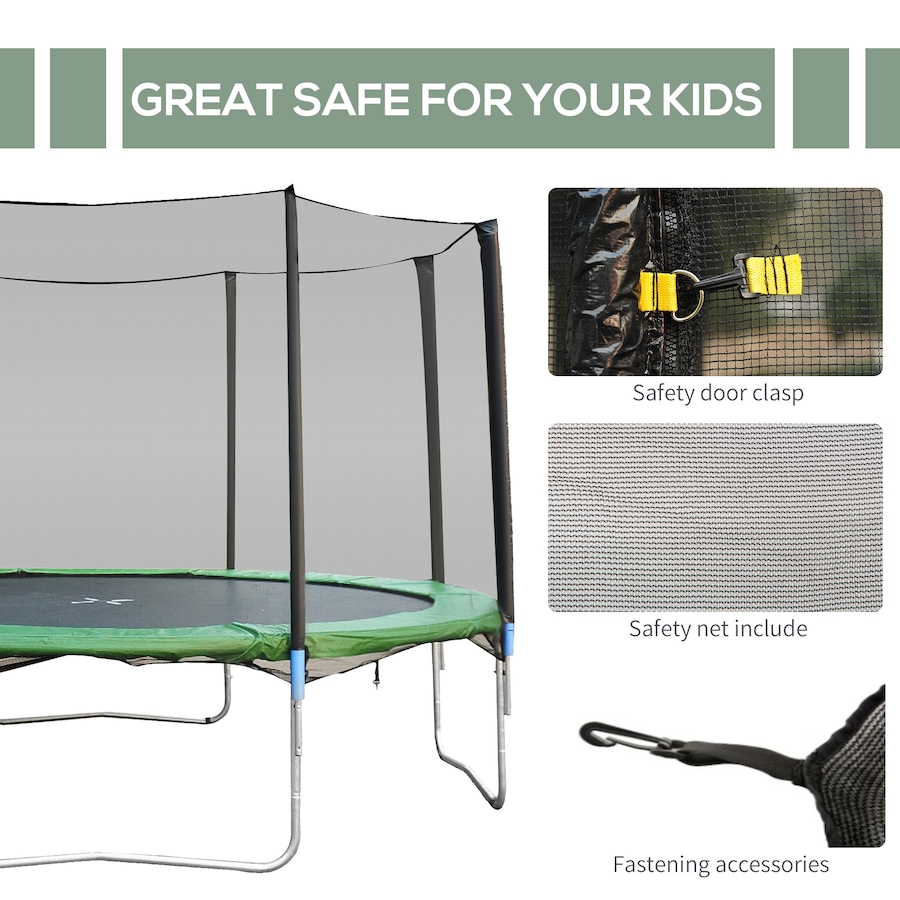Image 923187_ALTMORE4.jpg, Product 923-187 / Price $64.99, Aosom 14' Round Trampoline Enclosure Bounce Safety Net Replacement Black from HOMCOM on TSC.ca's Health & Fitness department