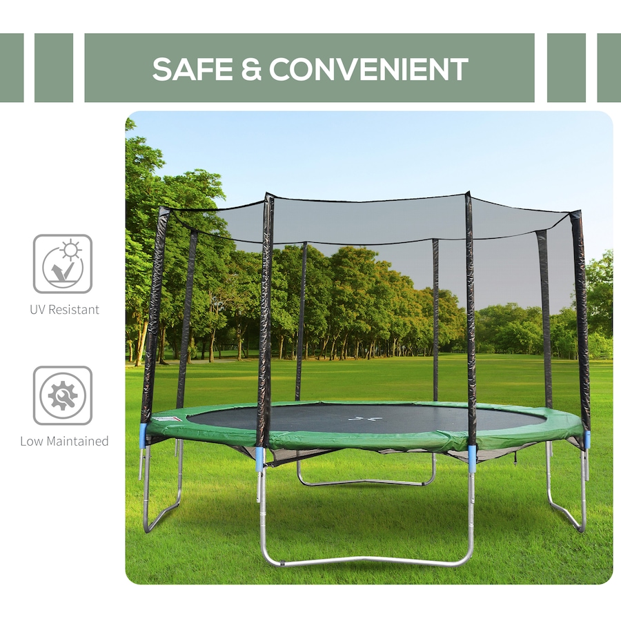 Image 923187_ALTMORE5.jpg, Product 923-187 / Price $64.99, Aosom 14' Round Trampoline Enclosure Bounce Safety Net Replacement Black from HOMCOM on TSC.ca's Health & Fitness department