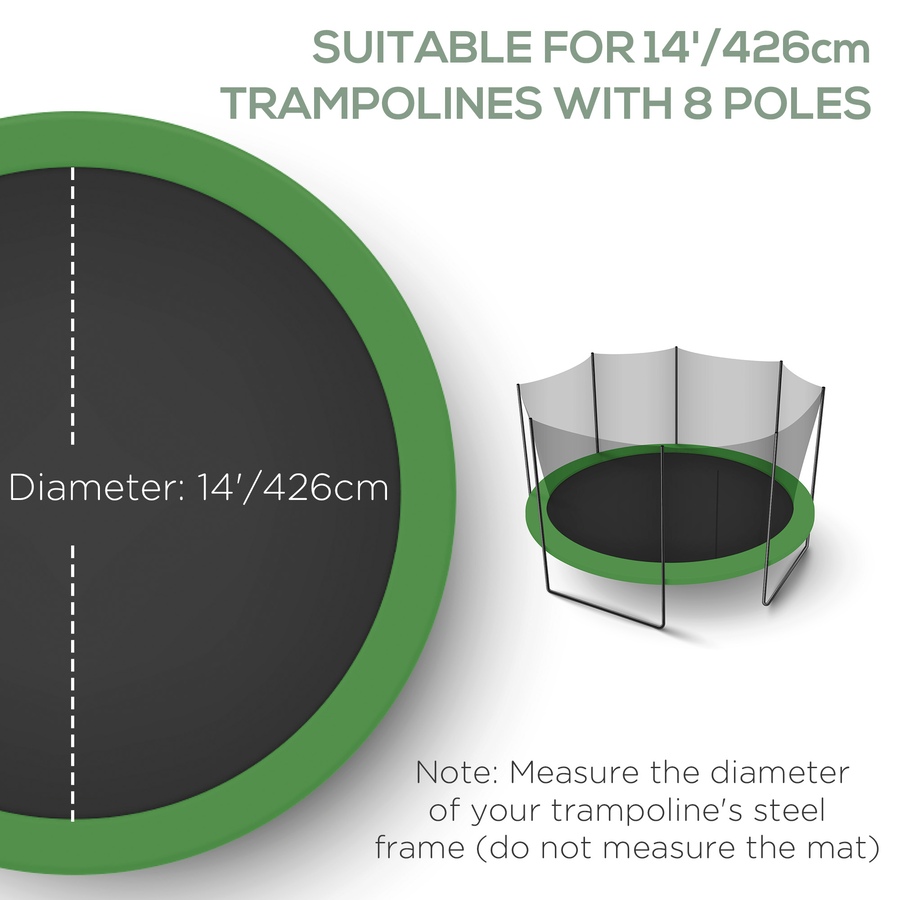 Image 923187_ALTMORE7.jpg, Product 923-187 / Price $64.99, Aosom 14' Round Trampoline Enclosure Bounce Safety Net Replacement Black from HOMCOM on TSC.ca's Health & Fitness department