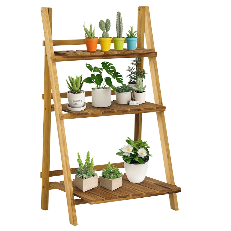 Image 923197.png, Product 923-197 / Price $58.99, Outsunny Outdoor Plant Stand, 3-Tier Wooden Foldable Flower Stand from Outsunny on TSC.ca's Home & Garden department