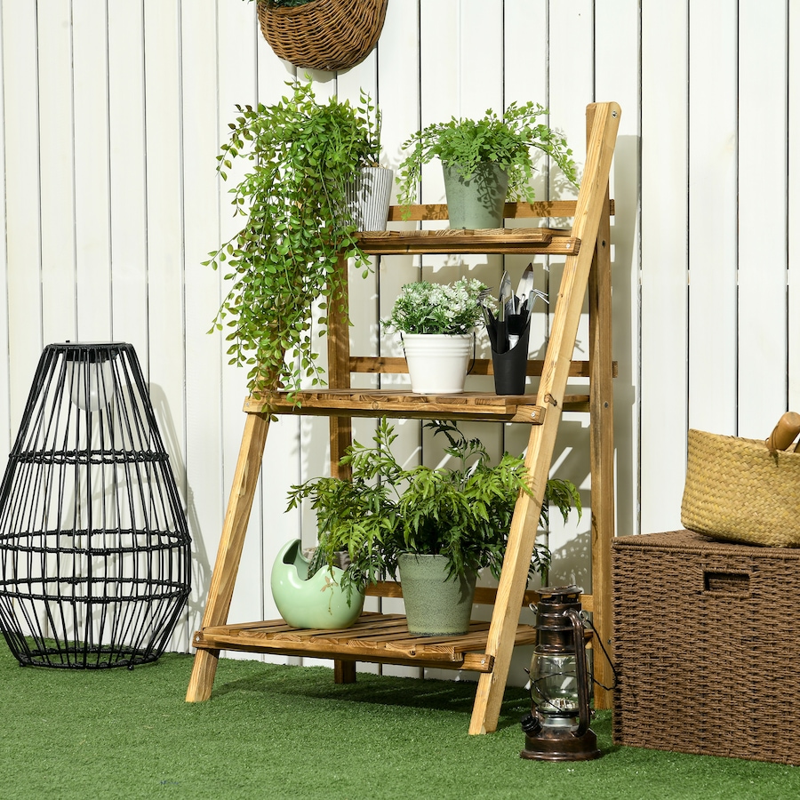 Image 923197_ALTMORE1.jpg, Product 923-197 / Price $58.99, Outsunny Outdoor Plant Stand, 3-Tier Wooden Foldable Flower Stand from Outsunny on TSC.ca's Home & Garden department