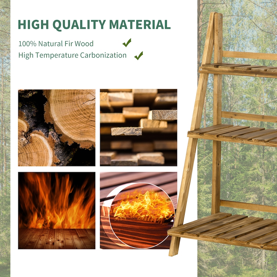 Image 923197_ALTMORE3.jpg, Product 923-197 / Price $58.99, Outsunny Outdoor Plant Stand, 3-Tier Wooden Foldable Flower Stand from Outsunny on TSC.ca's Home & Garden department