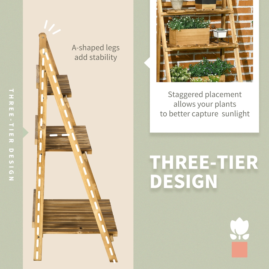 Image 923197_ALTMORE4.jpg, Product 923-197 / Price $58.99, Outsunny Outdoor Plant Stand, 3-Tier Wooden Foldable Flower Stand from Outsunny on TSC.ca's Home & Garden department