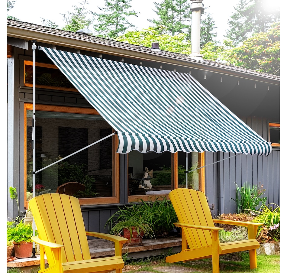 Image 923212_ALTMORE1.jpg, Product 923-212 / Price $110.99, Outsunny 9.8'x4.9' Retractable Patio Awning Floor-to-ceiling Shade Green from Outsunny on TSC.ca's Home & Garden department