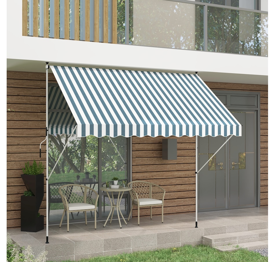 Image 923212_ALTMORE8.jpg, Product 923-212 / Price $110.99, Outsunny 9.8'x4.9' Retractable Patio Awning Floor-to-ceiling Shade Green from Outsunny on TSC.ca's Home & Garden department