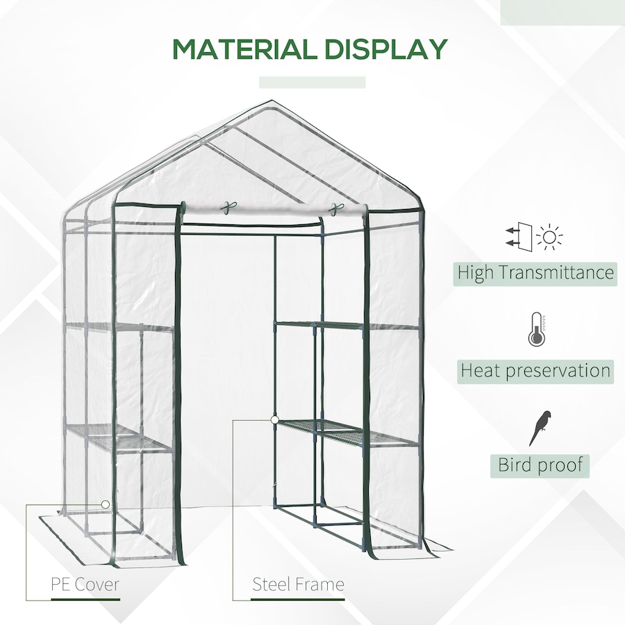 Image 923218_ALTMORE3.jpg, Product 923-218 / Price $79.99, Outsunny 56"x56"x77" Portable Walk-in Greenhouse with Shelves PVC Cover from Outsunny on TSC.ca's Home & Garden department