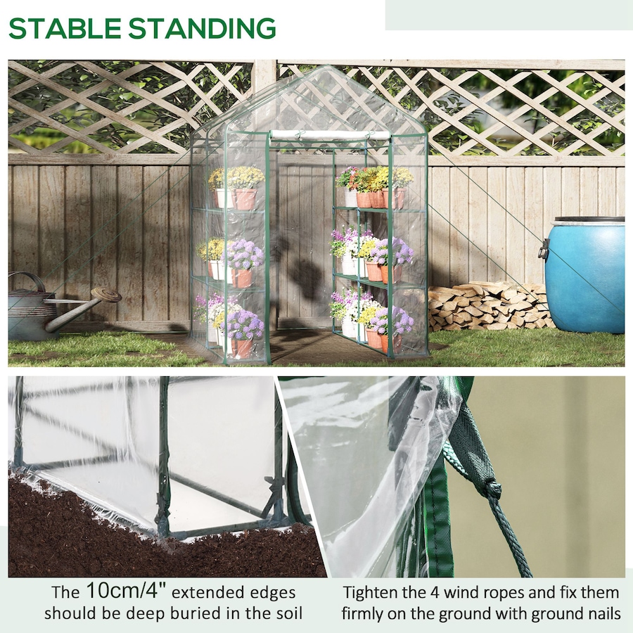 Image 923218_ALTMORE4.jpg, Product 923-218 / Price $79.99, Outsunny 56"x56"x77" Portable Walk-in Greenhouse with Shelves PVC Cover from Outsunny on TSC.ca's Home & Garden department