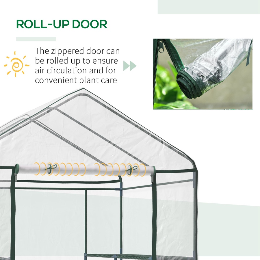 Image 923218_ALTMORE5.jpg, Product 923-218 / Price $79.99, Outsunny 56"x56"x77" Portable Walk-in Greenhouse with Shelves PVC Cover from Outsunny on TSC.ca's Home & Garden department