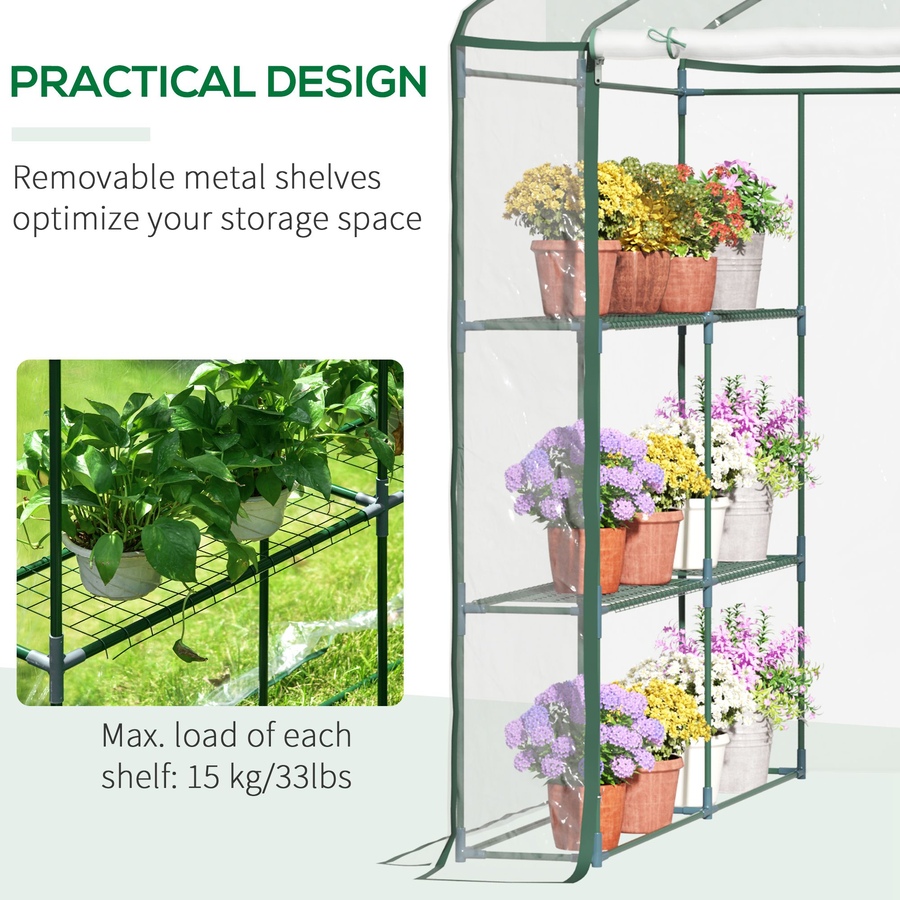 Image 923218_ALTMORE6.jpg, Product 923-218 / Price $79.99, Outsunny 56"x56"x77" Portable Walk-in Greenhouse with Shelves PVC Cover from Outsunny on TSC.ca's Home & Garden department