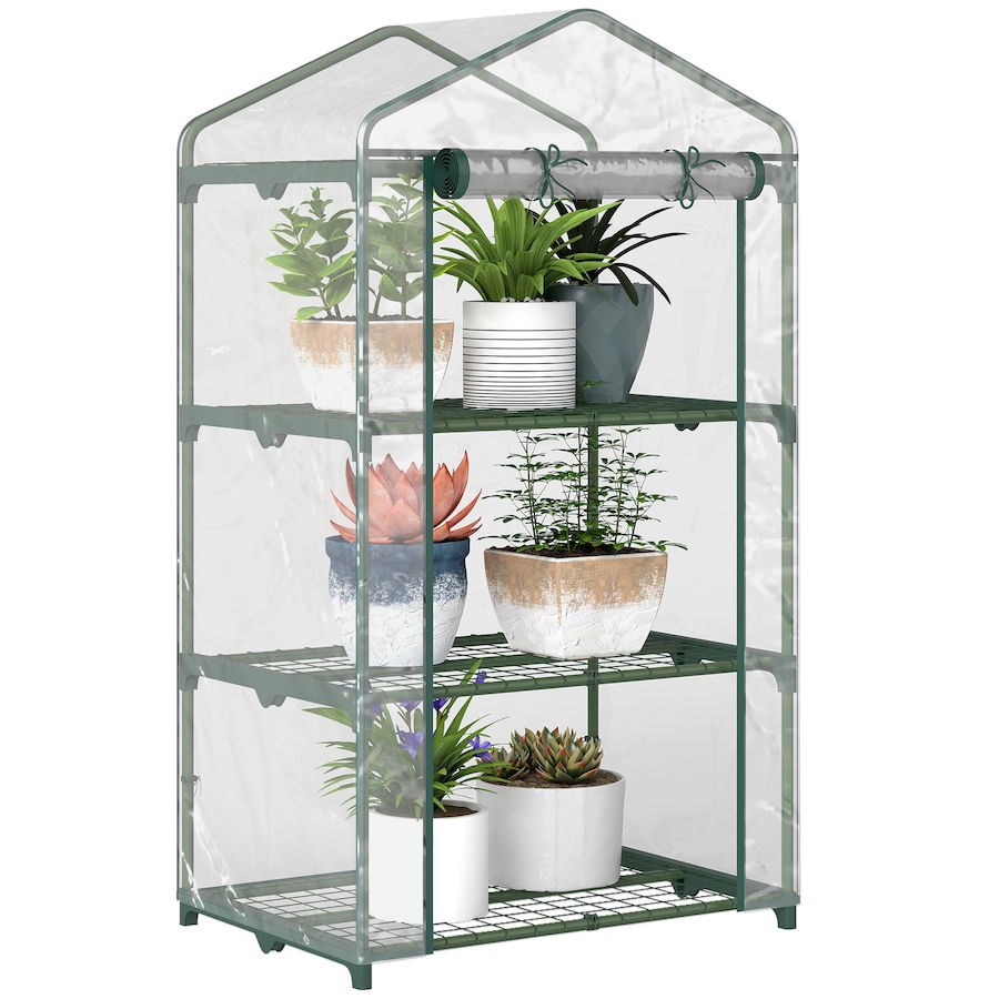 Image 923219.jpg, Product 923-219 / Price $49.99, Outsunny 3 Tier Mini Greenhouse Hot House, Zipper Door, 27"x19"x49", Clear from Outsunny on TSC.ca's Home & Garden department