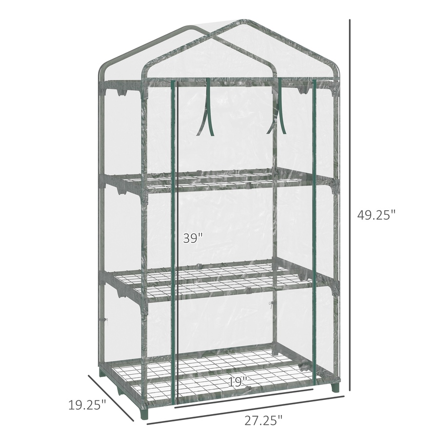 Image 923219_ALTMORE2.jpg, Product 923-219 / Price $49.99, Outsunny 3 Tier Mini Greenhouse Hot House, Zipper Door, 27"x19"x49", Clear from Outsunny on TSC.ca's Home & Garden department
