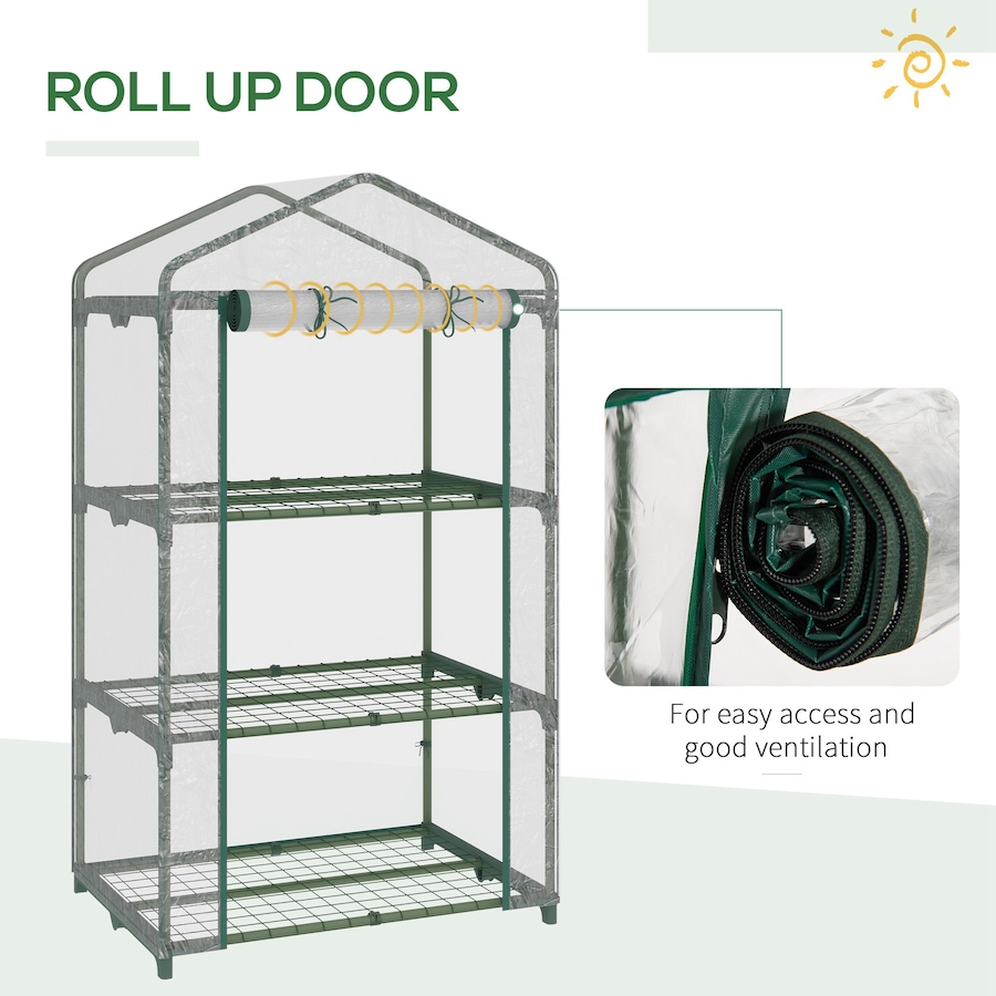 Image 923219_ALTMORE5.jpg, Product 923-219 / Price $49.99, Outsunny 3 Tier Mini Greenhouse Hot House, Zipper Door, 27"x19"x49", Clear from Outsunny on TSC.ca's Home & Garden department