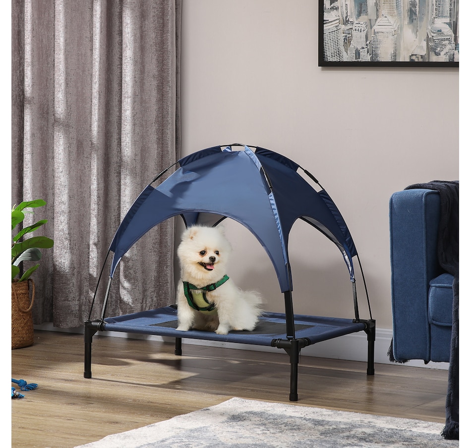 Image 923247_ALTMORE1.jpg, Product 923-247 / Price $49.99, PawHut Elevated Cooling Pet Bed with Canopy for Medium-Sized Dogs Dark Blue from PawHut on TSC.ca's Home & Garden department