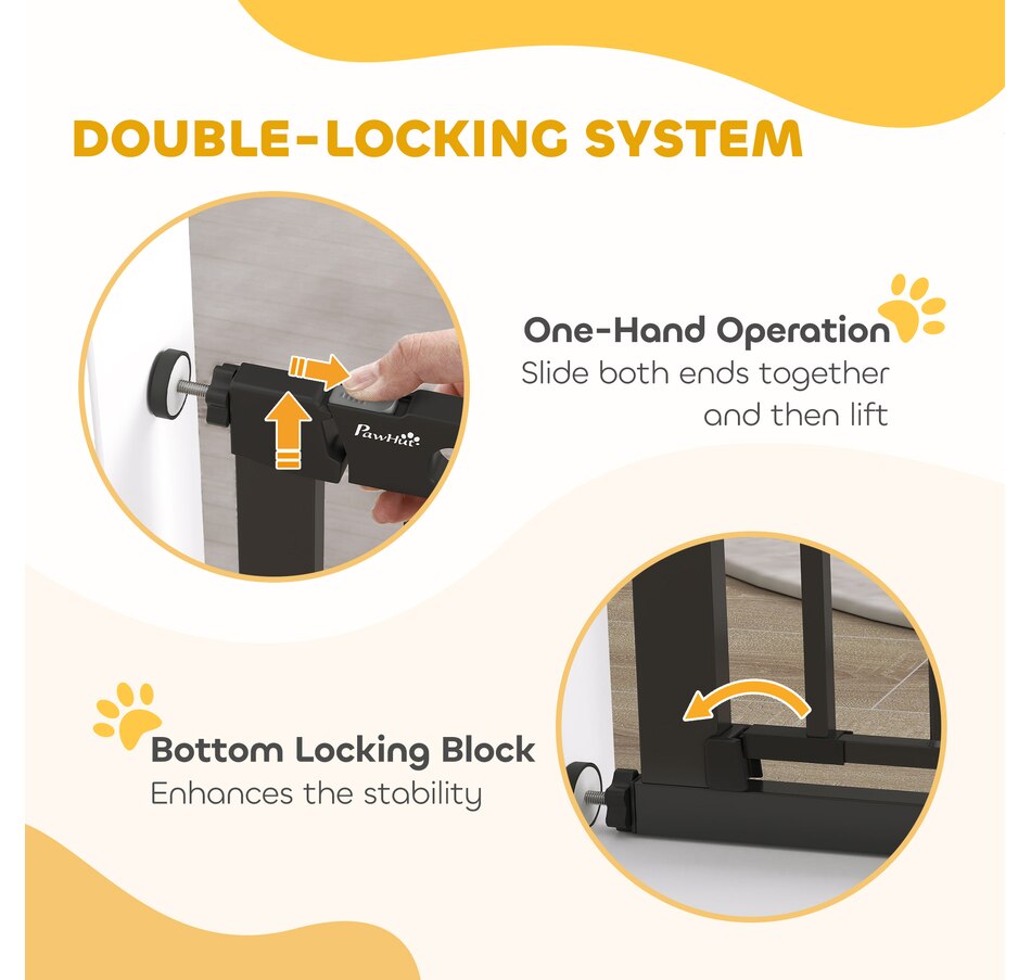 Image 923250_ALTMORE3.jpg, Product 923-250 / Price $79.99, PawHut 30"-32" Extra Wide Pet Gate Barrier with Small Door, 35"H, Black from PawHut on TSC.ca's Home & Garden department