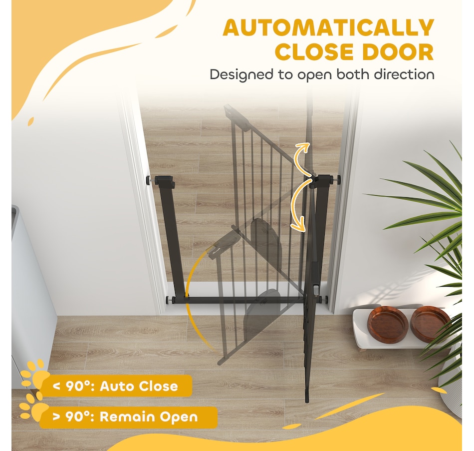 Image 923250_ALTMORE4.jpg, Product 923-250 / Price $79.99, PawHut 30"-32" Extra Wide Pet Gate Barrier with Small Door, 35"H, Black from PawHut on TSC.ca's Home & Garden department