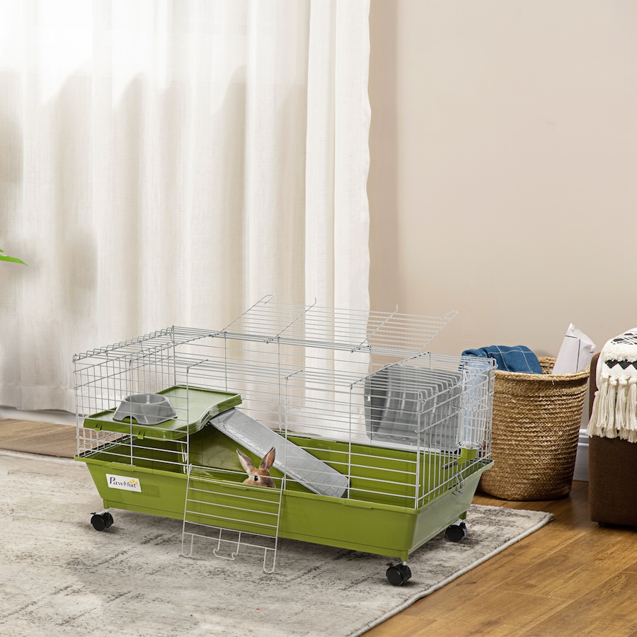 Image 923265_ALTMORE10.jpg, Product 923-265 / Price $99.00, PawHut Small Animal Cage with Food Dish, Water Bottle, Hay Feeder, Green from PawHut on TSC.ca's Home & Garden department