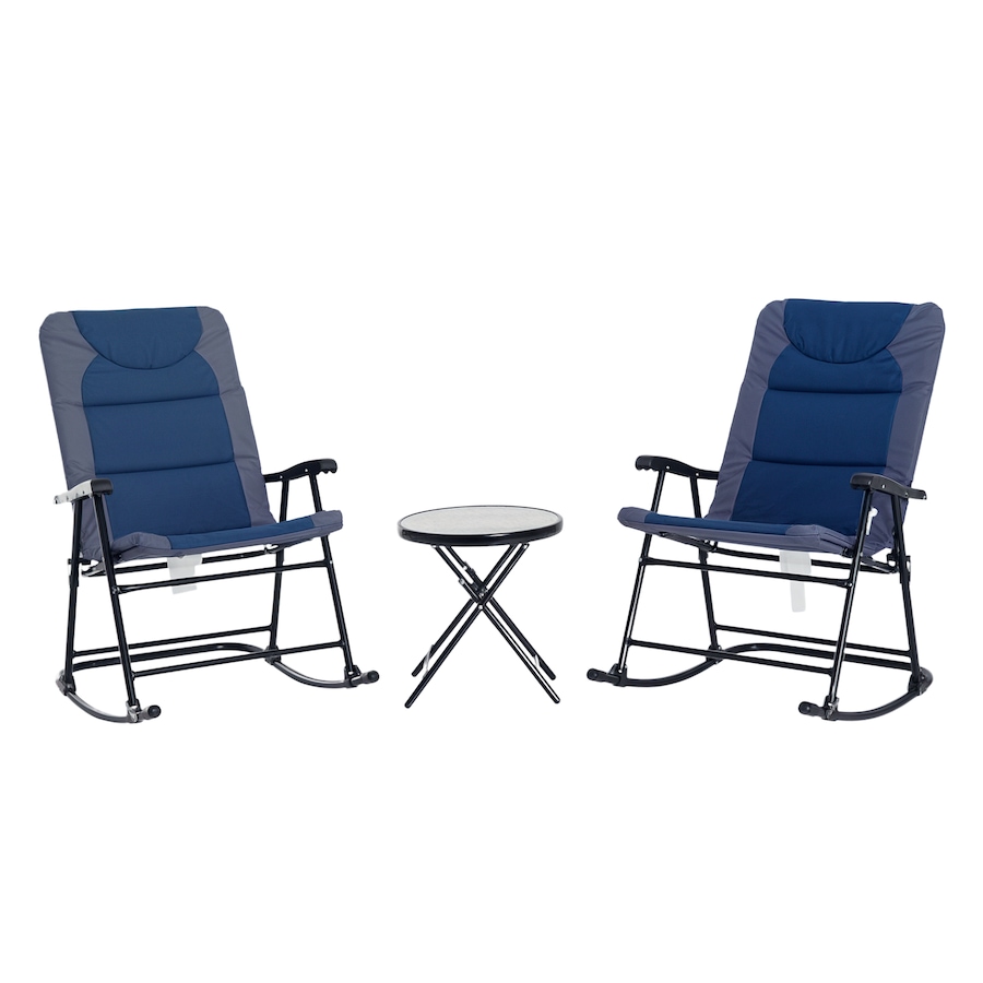 Image 923270.png, Product 923-270 / Price $229.99, Outsunny Outdoor Rocking Chair and Table Set, Folding Bistro Set, Blue from Outsunny on TSC.ca's Home & Garden department