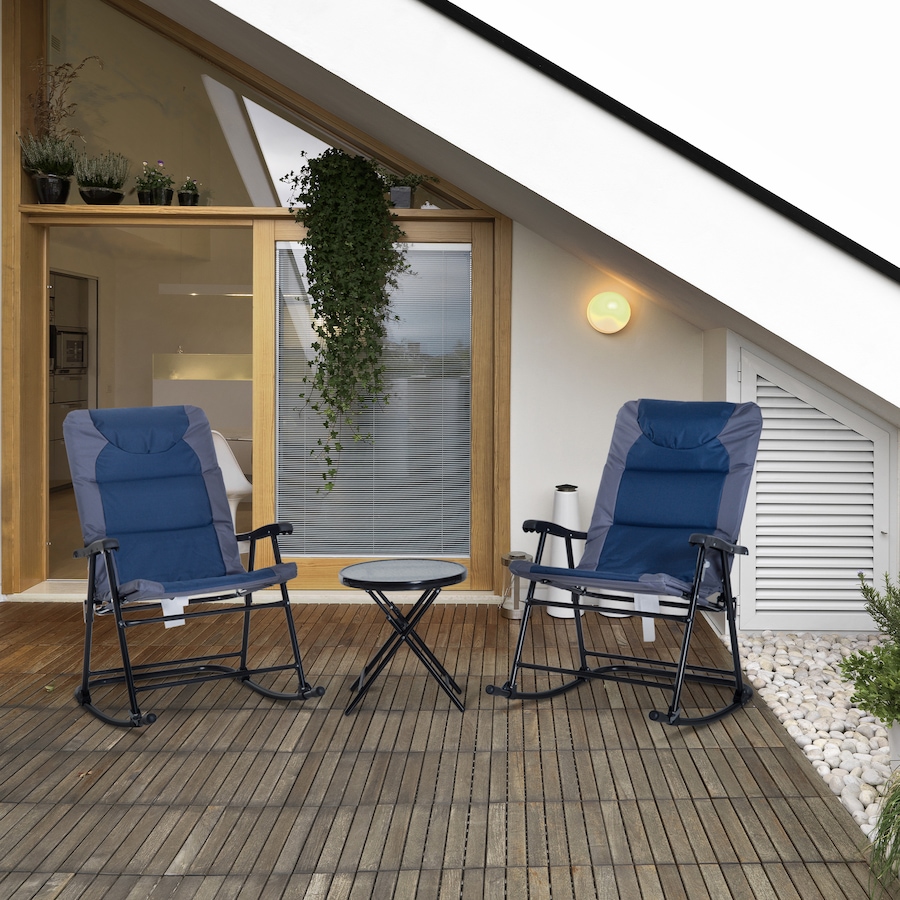 Image 923270_ALTMORE1.jpg, Product 923-270 / Price $229.99, Outsunny Outdoor Rocking Chair and Table Set, Folding Bistro Set, Blue from Outsunny on TSC.ca's Home & Garden department