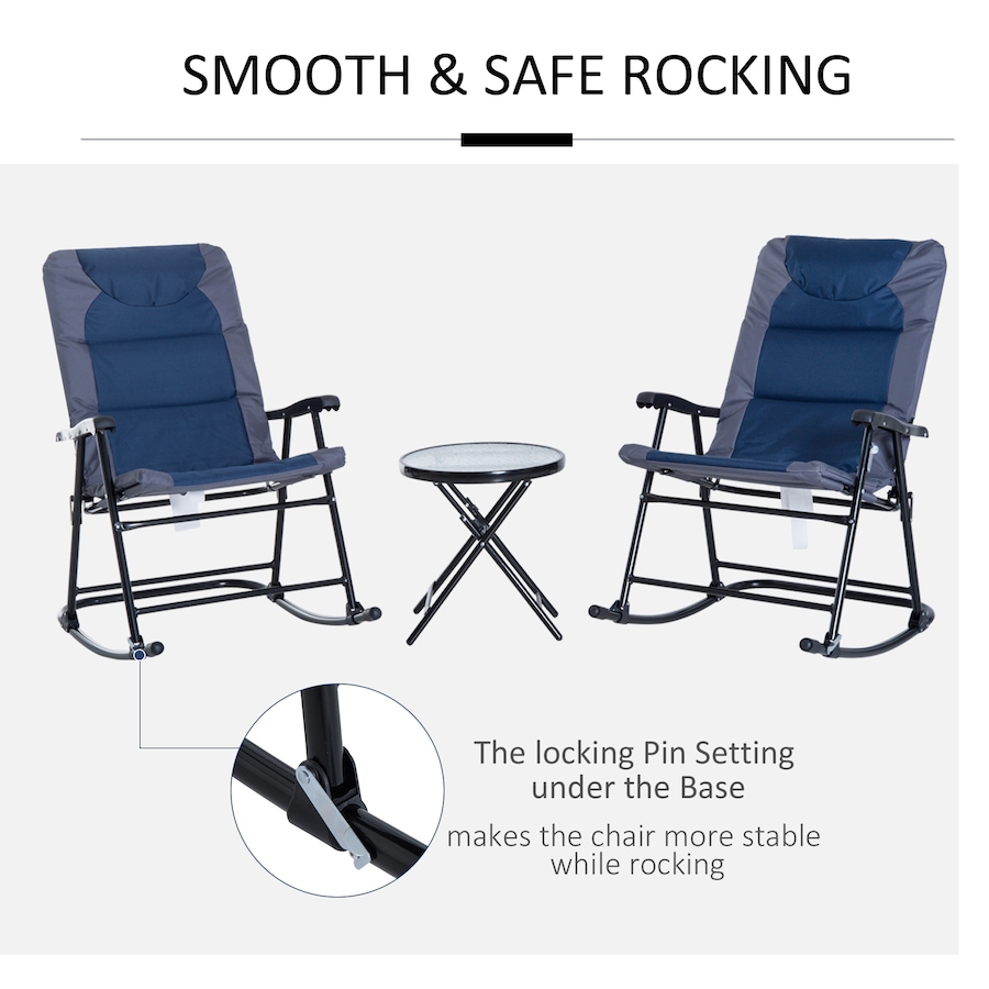 Image 923270_ALTMORE7.jpg, Product 923-270 / Price $229.99, Outsunny Outdoor Rocking Chair and Table Set, Folding Bistro Set, Blue from Outsunny on TSC.ca's Home & Garden department