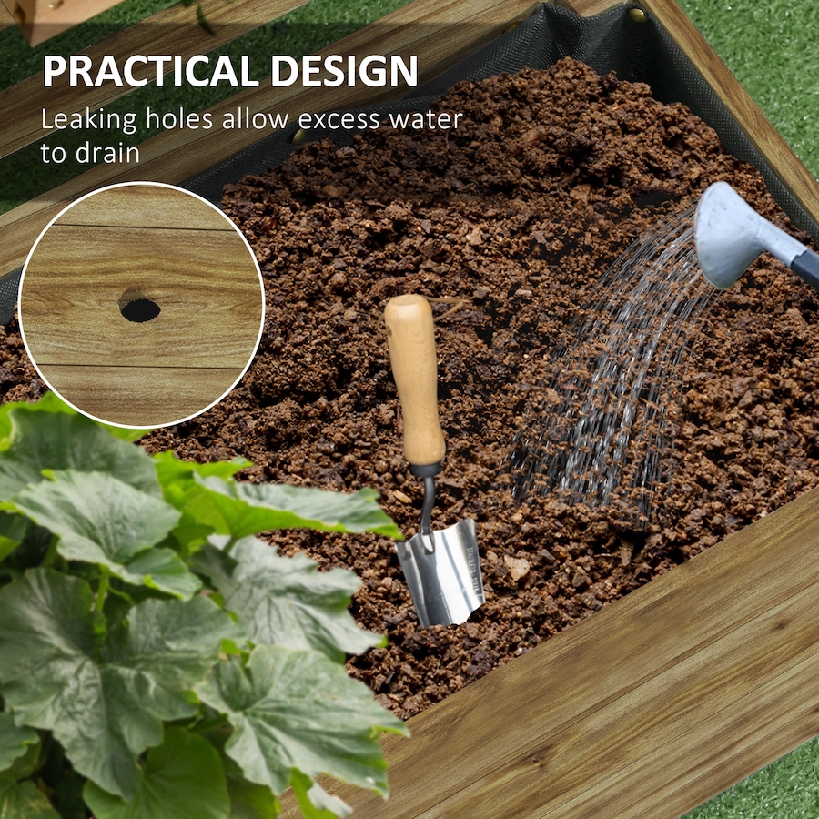 Image 923277_ALTMORE6.jpg, Product 923-277 / Price $99.99, Outsunny Wooden Planter with Trellis, Wheels, Raised Garden Bed, Natural from Outsunny on TSC.ca's Home & Garden department